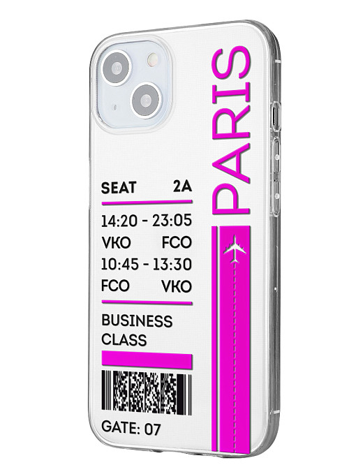 Силиконовый чехол для Apple iPhone 13 Билет в Париж