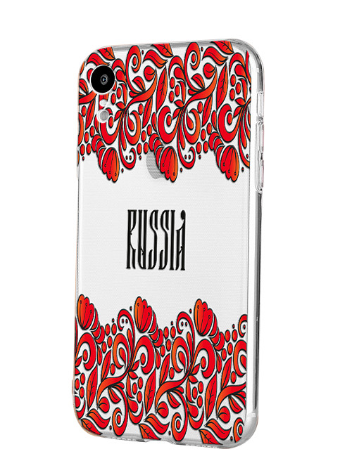 Силиконовый чехол для Apple iPhone Xr "Россия орнамент"