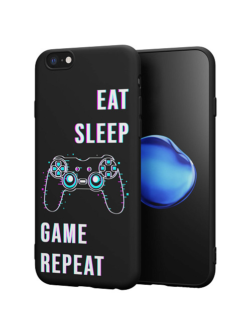 Силиконовый чехол для Apple iPhone 6S "Eat Sleep Game repeat"