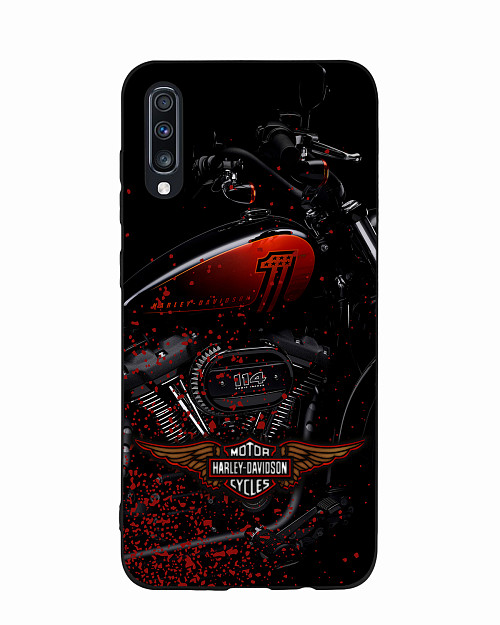 Силиконовый чехол для Samsung Galaxy A70 Мотоцикл Harley-Davidson