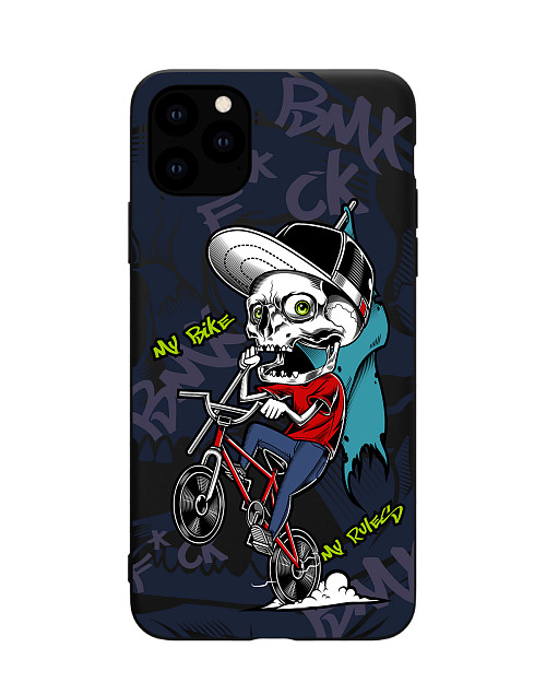 Силиконовый чехол для Apple iPhone 11 Pro Max "My bike my rules"