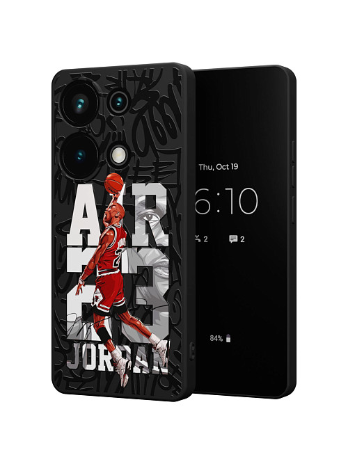 Силиконовый чехол для Poco M6 Pro (4G) "NOVEL: Jordan 23"