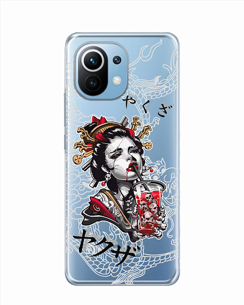 Силиконовый чехол для Xiaomi Mi 11 Lite "Geisha Bloody"