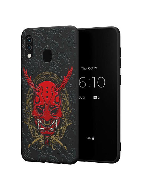 Силиконовый чехол для Samsung Galaxy A20 "Red Oni mask"