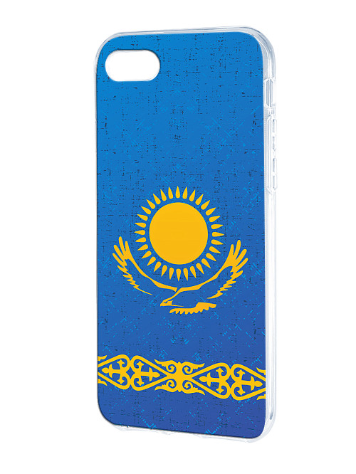 Силиконовый чехол для Apple iPhone 8 "Флаг Казахстана"