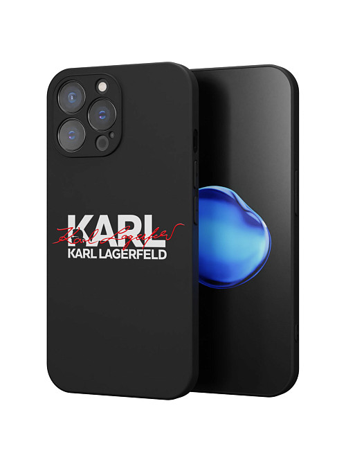 Силиконовый чехол для Apple iPhone 15 Pro Max "NOVEL: Lagerfeld V.2"