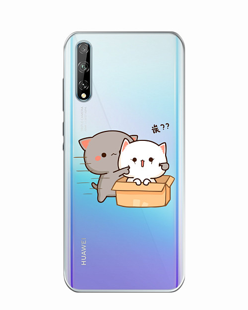 Силиконовый чехол для Huawei Y8p Два котика