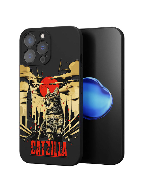 Силиконовый чехол для Apple iPhone 15 Pro Max "Catzilla"