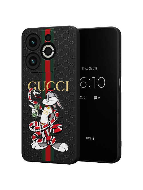 Силиконовый чехол для Infinix SMART 8 PLUS "NOVEL: Багз Банни Gucci"