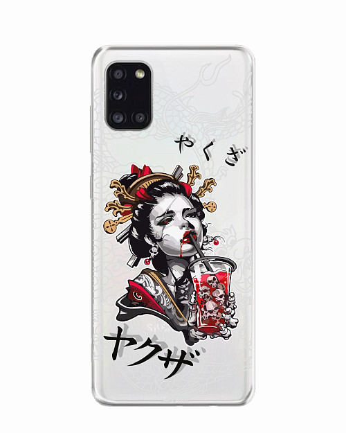 Силиконовый чехол для Samsung Galaxy A31 "Geisha Bloody"