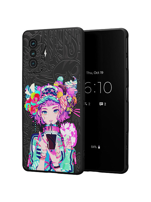 Силиконовый чехол для Poco F4 GT "Lolipop girl"