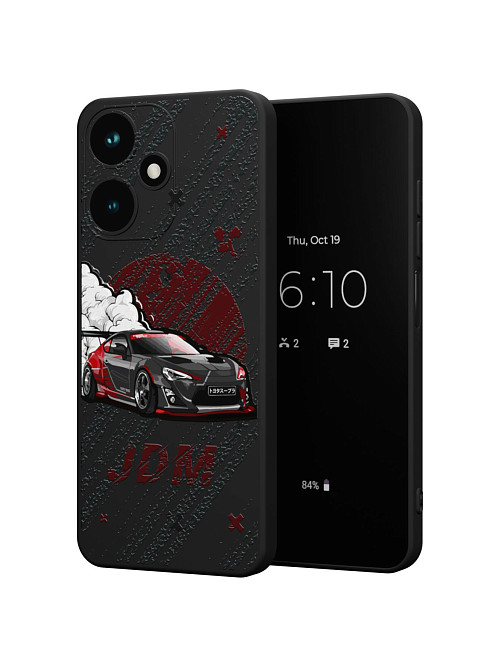 Силиконовый чехол для Infinix HOT 30 (4G) "JDM чёрная машина"