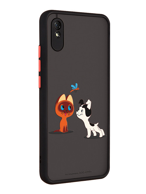 Противоударный чехол для Xiaomi Redmi 9A "Котенок по имени Гав: Погоня за стрекозой"
