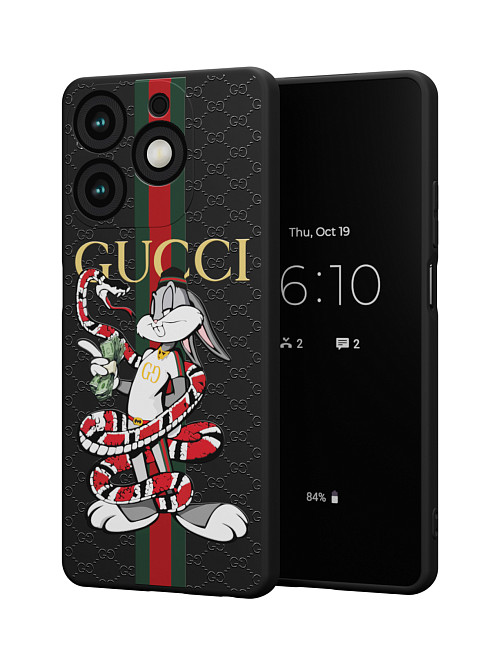 Силиконовый чехол для Tecno Spark 10 Pro "NOVEL: Багз Банни Gucci"