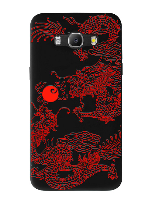Силиконовый чехол для Samsung J5 2016 Красный японский дракон