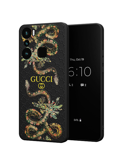 Силиконовый чехол для Infinix Hot 20i "NOVEL: Gucci"