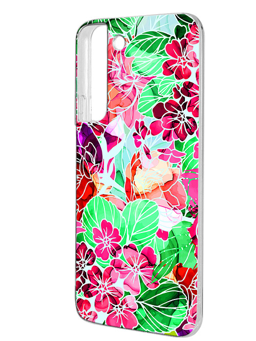 Силиконовый чехол для Samsung Galaxy S22 (5G) Яркие цветы