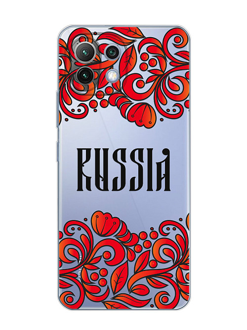 Силиконовый чехол для Xiaomi Mi 11 Lite "Россия орнамент"