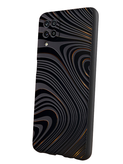 Силиконовый чехол для Samsung Galaxy A12 (4G) "Бронзовые волны"