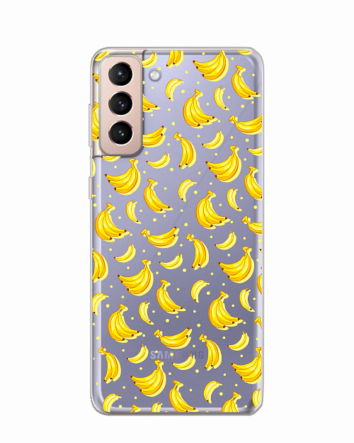 Силиконовый чехол для Samsung Galaxy S21+ (5G) "Бананы"
