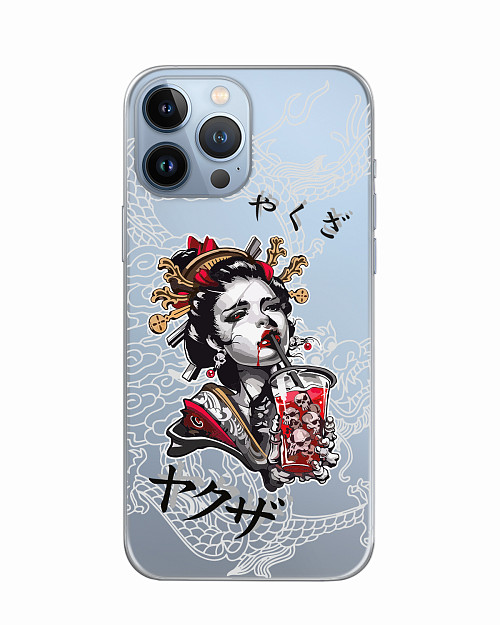 Силиконовый чехол для Apple iPhone 13 Pro Max Geisha Bloody