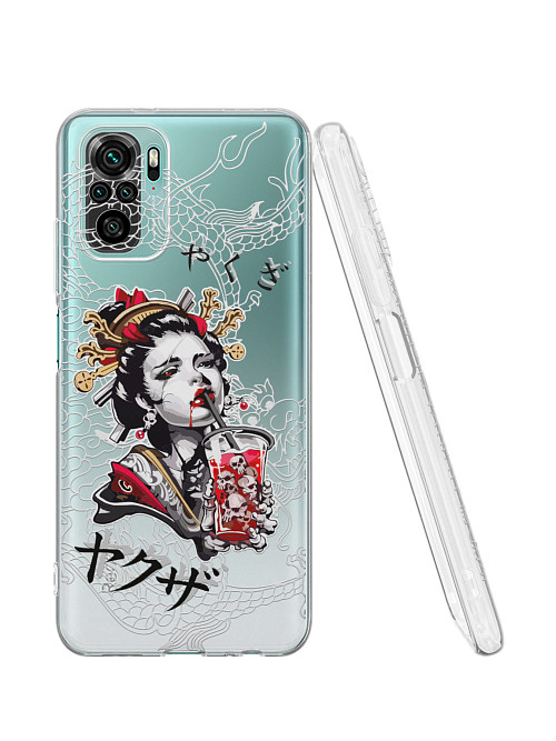 Силиконовый чехол для Xiaomi Redmi Note 10S "Geisha Bloody"