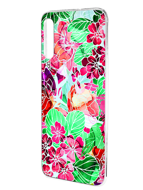 Силиконовый чехол для Samsung Galaxy A30S "Яркие цветы"