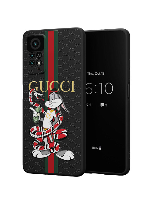 Силиконовый чехол для Xiaomi Redmi Note 12 Pro (4G) "NOVEL: Багз Банни Gucci"