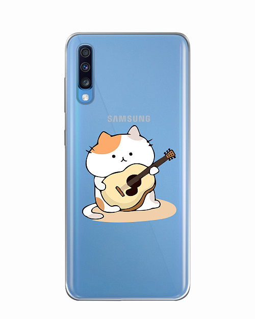 Силиконовый чехол для Samsung Galaxy A70 Усатый гитарист