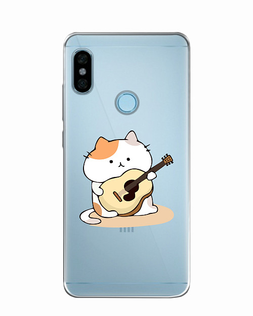 Силиконовый чехол для Xiaomi Redmi Note 5 Pro Усатый гитарист