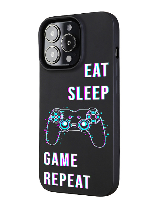 Силиконовый чехол для Apple iPhone 13 Pro Eat Sleep Game repeat