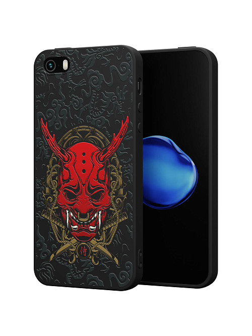 Силиконовый чехол для Apple iPhone SE (2016) "Red Oni mask"