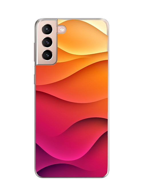 Силиконовый чехол для Samsung Galaxy S21+ (5G) "Розовые волны"