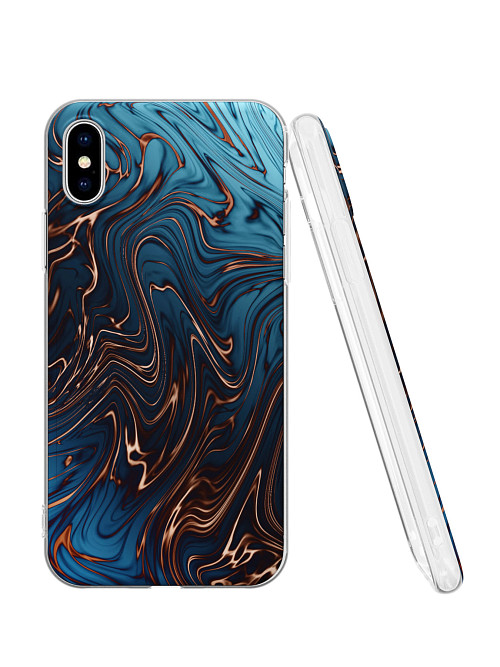 Силиконовый чехол для Apple iPhone X "Бронзовый узор"