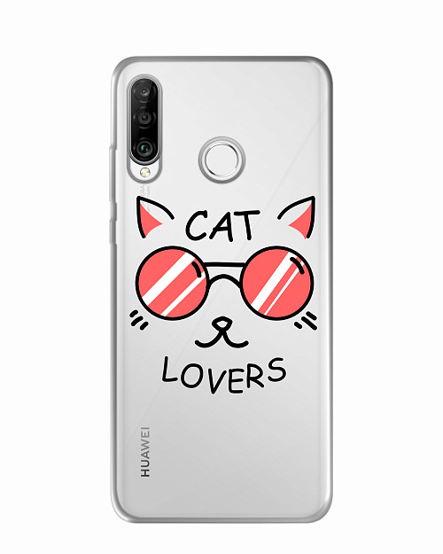 Силиконовый чехол для Huawei P30 Lite Cat lovers