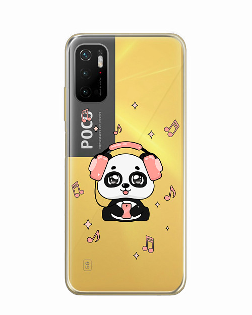 Силиконовый чехол для Xiaomi Redmi Note 10T Музыкальная панда