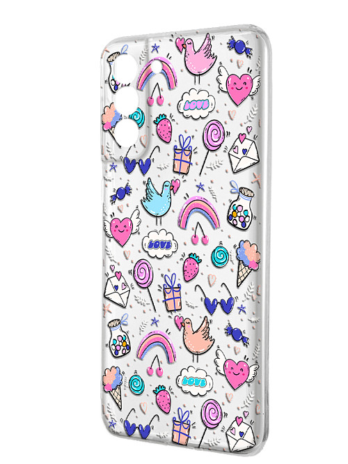 Силиконовый чехол для Samsung Galaxy S21+ (5G) "Милые рисунки"