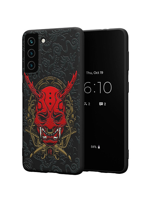 Силиконовый чехол для Samsung Galaxy S21 (5G) "Red Oni mask"