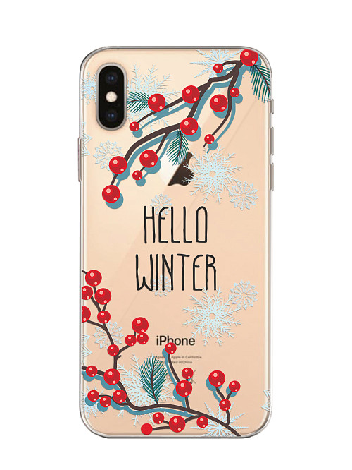 Силиконовый чехол для Apple iPhone Xs "Привет, Зима"