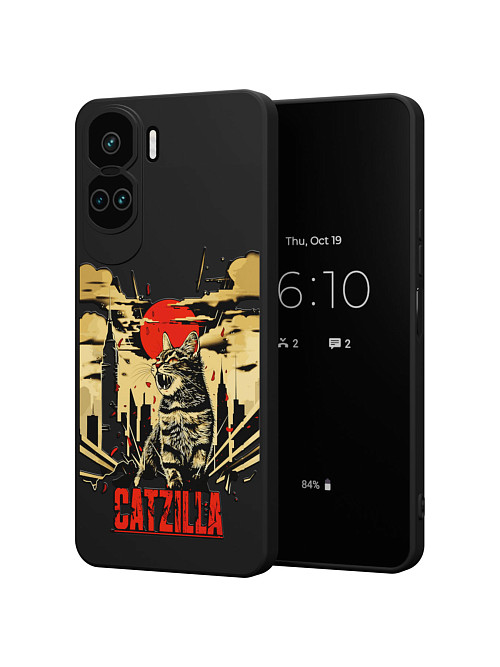 Силиконовый чехол для Honor 90 Lite "Catzilla"