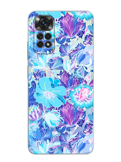 Силиконовый чехол для Xiaomi Redmi Note 11S (4G) Голубые цветы