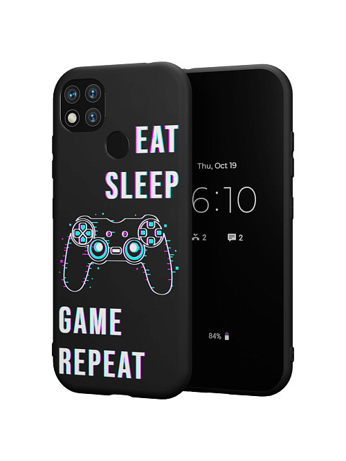 Силиконовый чехол для Xiaomi Redmi 9C "Eat Sleep Game repeat"