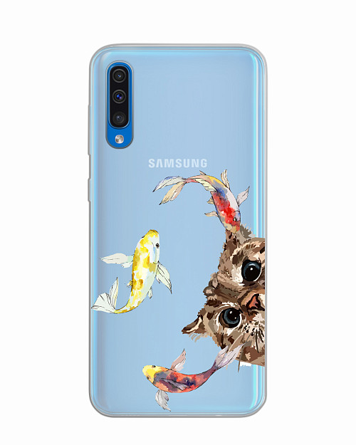 Силиконовый чехол для Samsung Galaxy A30S "Пушистый охотник"