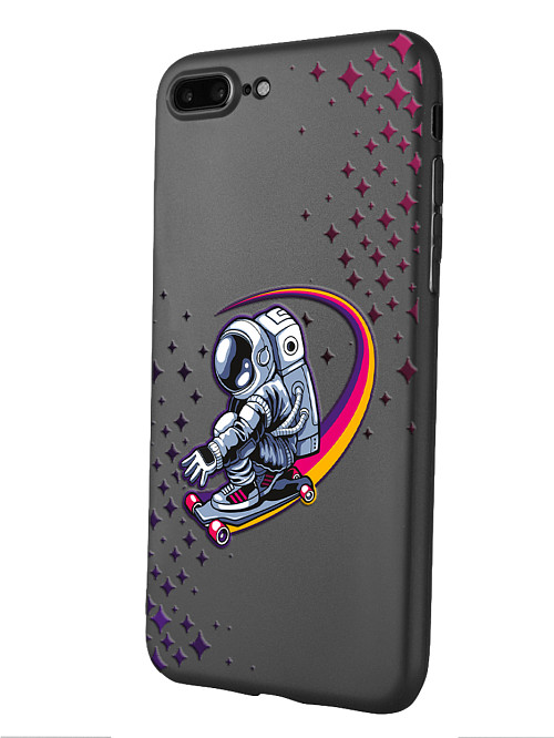 Силиконовый чехол для Apple iPhone 7 Plus "Космонавт на скейте"