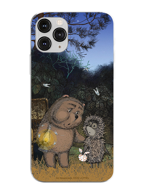Силиконовый чехол для Apple iPhone 11 Pro "Ёжик в тумане и медвежонок"