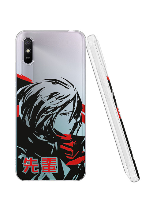 Силиконовый чехол для Xiaomi Redmi 9A "Атака титанов - Mikasa Ackerman"