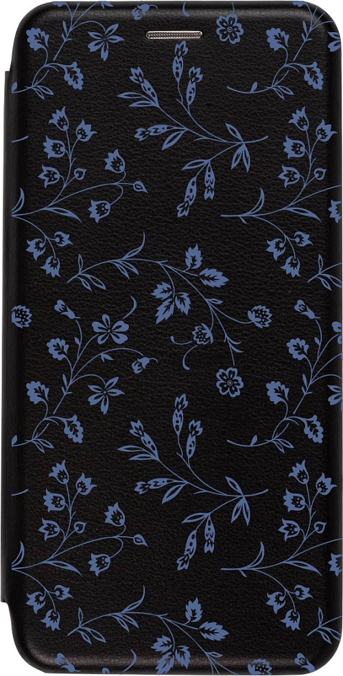 Чехол книжка для Xiaomi 11T "Синие цветы"