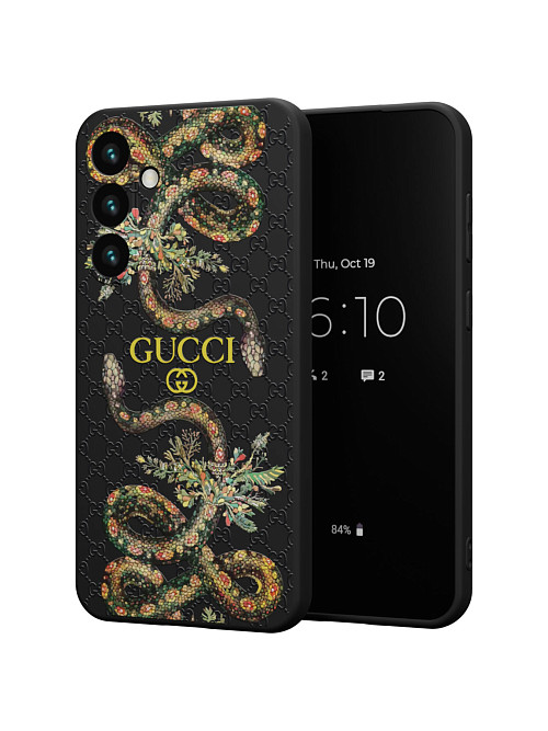 Силиконовый чехол для Samsung Galaxy S24 Plus "NOVEL: Gucci"