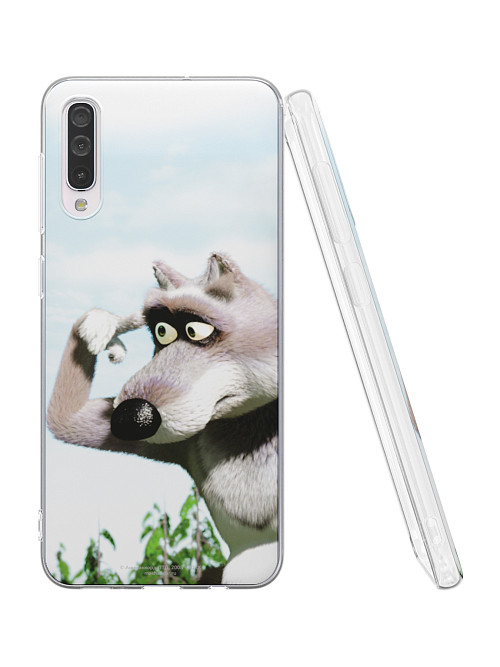 Силиконовый чехол для Samsung Galaxy A50 "Маша и медведь: Волк ку-ку"