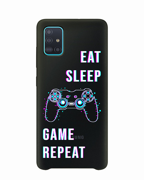 Силиконовый чехол для Samsung Galaxy A51 (4G) "Eat Sleep Game repeat"